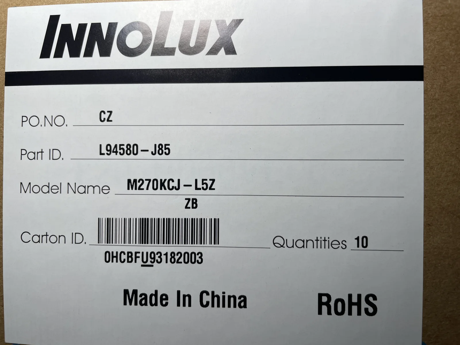 M270KCJ-L5Z 液晶屏产品图片 3